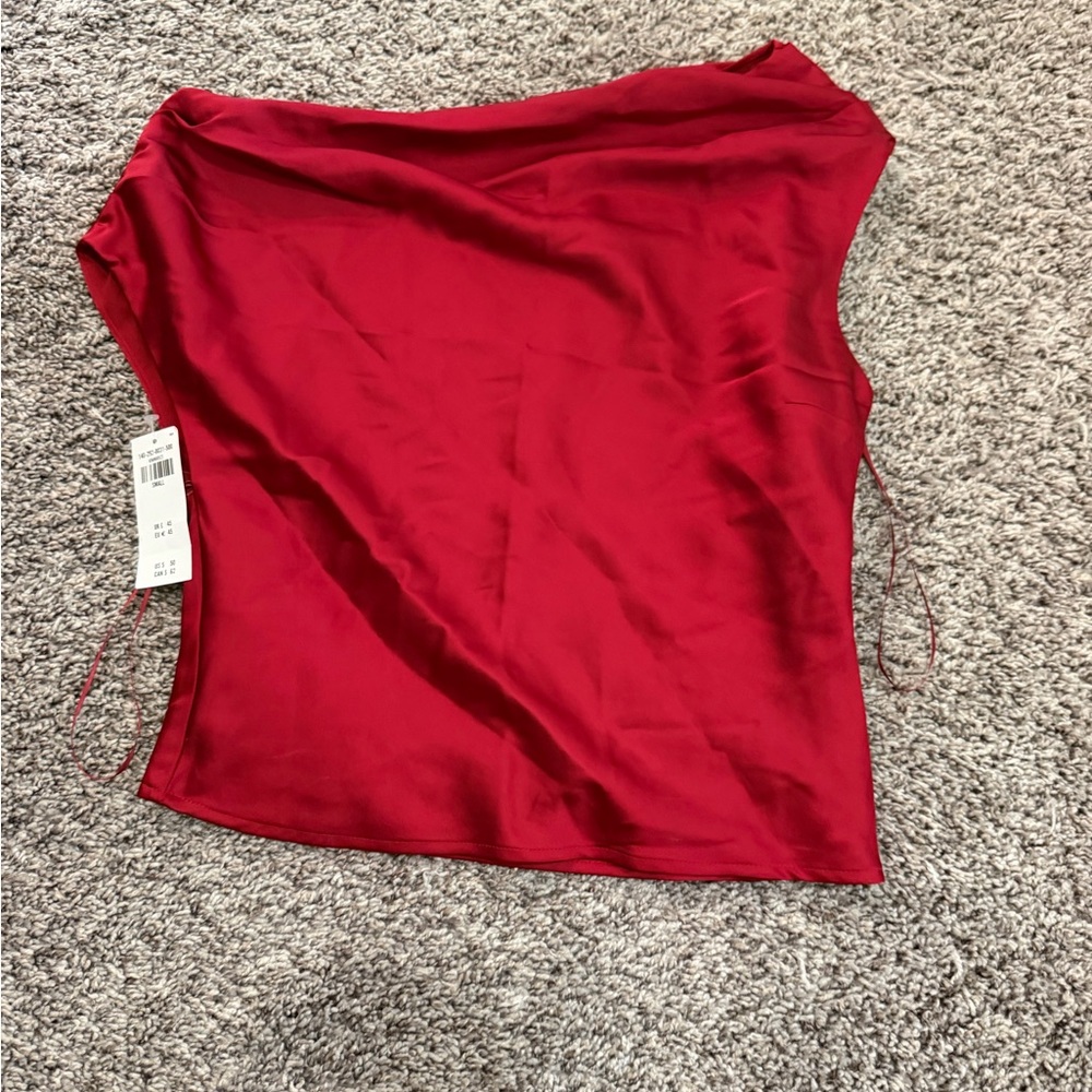 Abercrombie Red Satin One-Shoulder Women’s Top